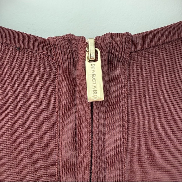 Vintage Y2K Marciano burgundy maroon sleeveless bodycon bandage dress - Medium - Picture 5 of 7